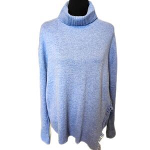 Vineyard Vines Wool/Cashmere/Nylon Turtleneck Sweater, Fringe Detail M